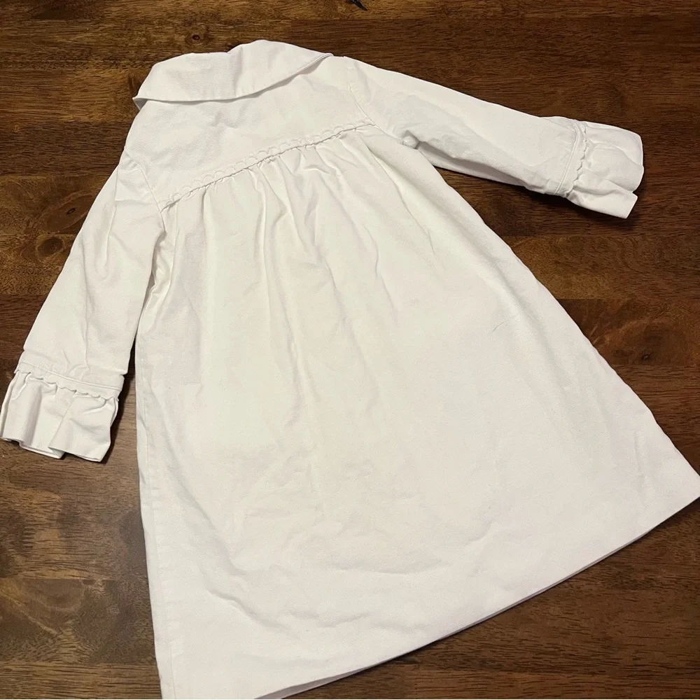 Janie and Jack White Scalloped Peter Pan Collar Trench Coat 12-24 Months